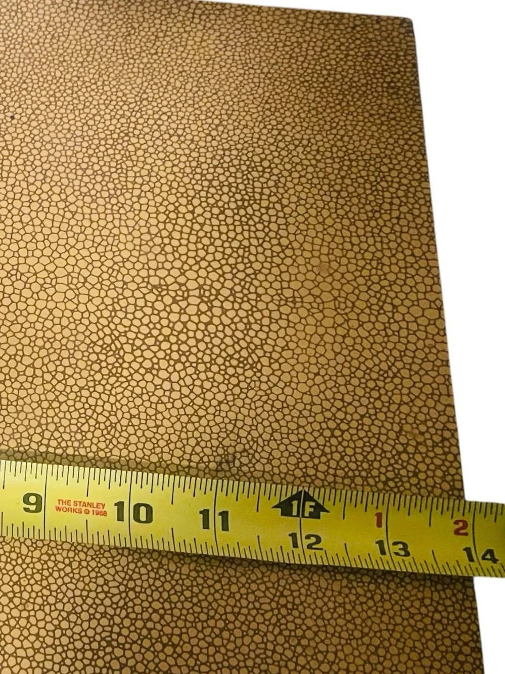 Global Views Faux Shagreen Locking Jewelry Box Mirror Key 14” Camel Brown